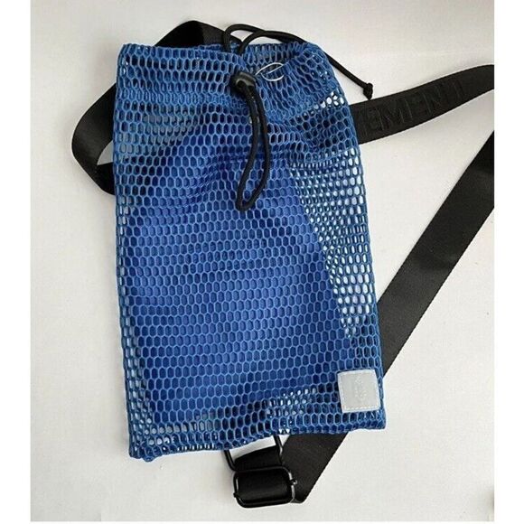 Free People FP Movement Mini Mesh Sling Bag Lupis Blue Double Bag Design NEW! - Picture 5 of 12